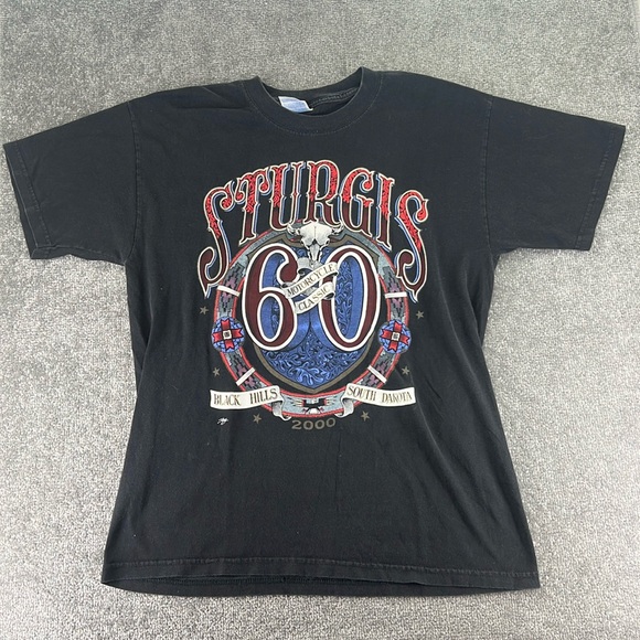 Gildan Other - Vintage Gildan Short Sleeve Shirt Sturgis 60 2000 Motorcycle Graphic Mens L
